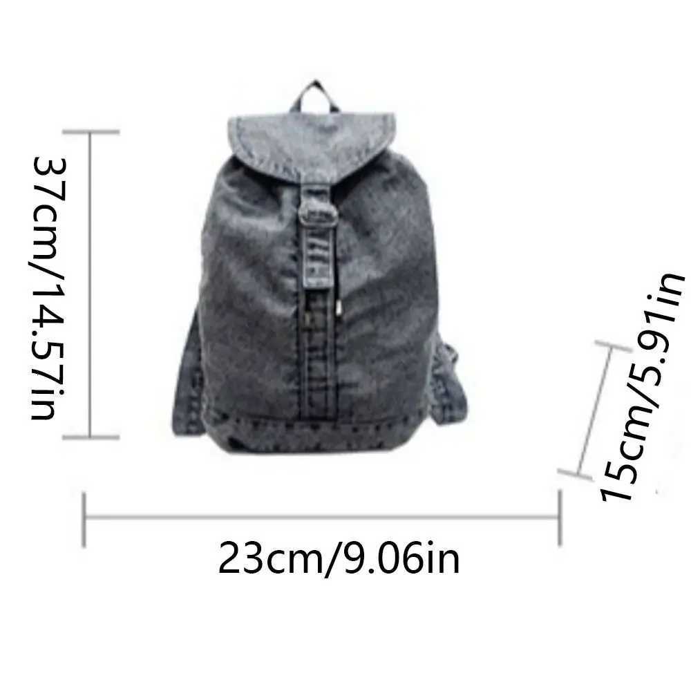 Casual Fashion Denim Backpack Vintage Large Capacity Student Schoolbags Soft Cowboy Travel Back Packs Women Y250811