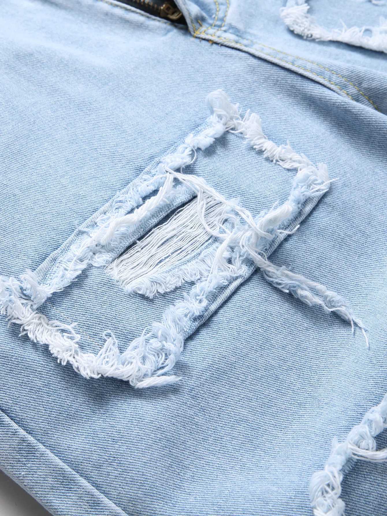 2024 High Street Mens Jeans Ankle Length Pants Denim Skinny Ripped Solid Vintage Wash Distressed Slim Fit Pockets X250812