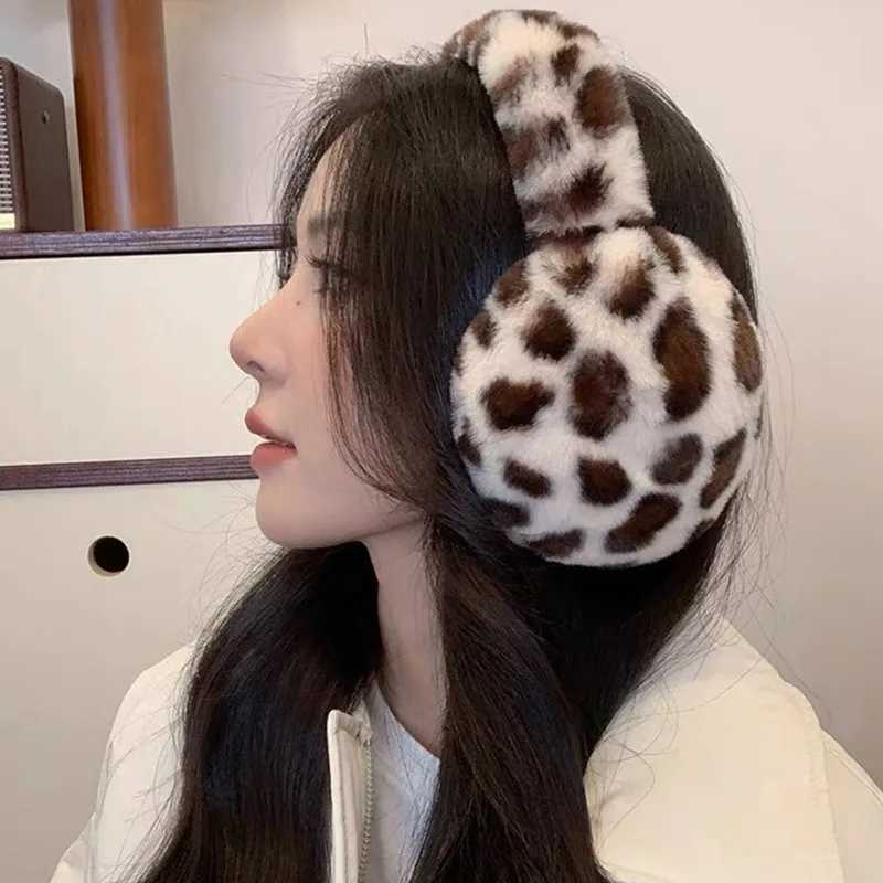 Women Fur Leopard Earmuffs Winter Thickened Warm Y2k Japanese JK Women Ear Covers Protection Cycling Earbags Y2k Accessories XJ250812