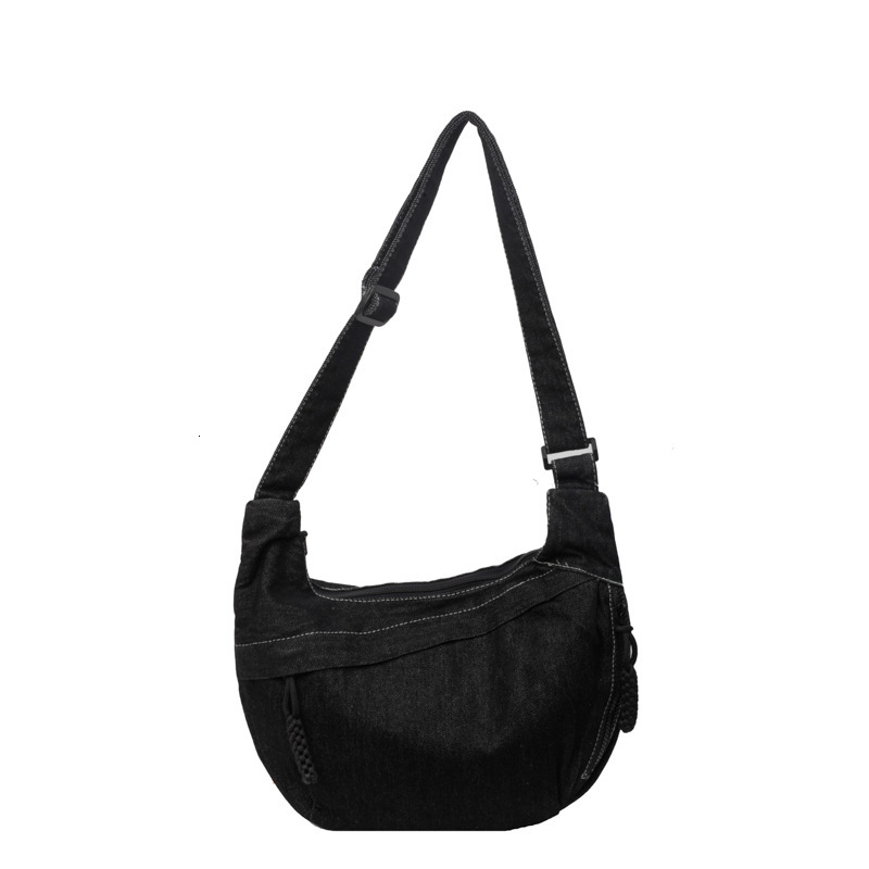 Denim New Fashion Versatile Single Shoulder Crossbody Commuter Large Capacity Dumpling Bag for Women