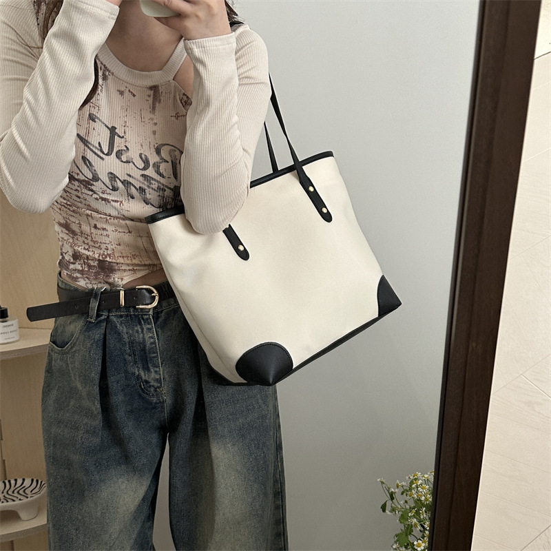 Fashion Casual Large Capacity New Summer Simple Stylish Solid Color Commuter Trendy Single Shoulder Tote Bag for Women ddmymarket