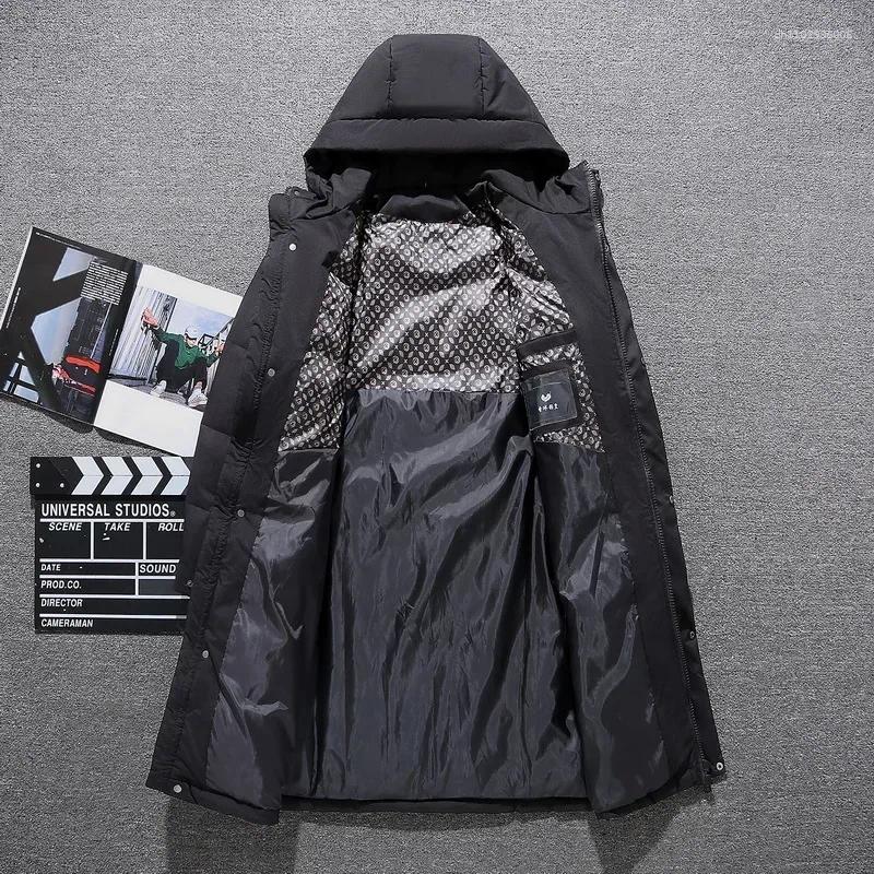 Men's Down Winter Jacket Thick Thermal Waterproof Coat High-quality Long 80% White Duck Hooded Male Parka 5XL
