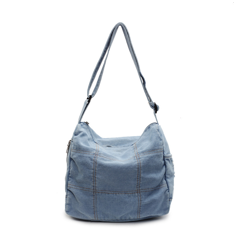 Denim New Fashion Versatile Casual Single Shoulder Crossbody Lightweight Large Capacity Tote Bag