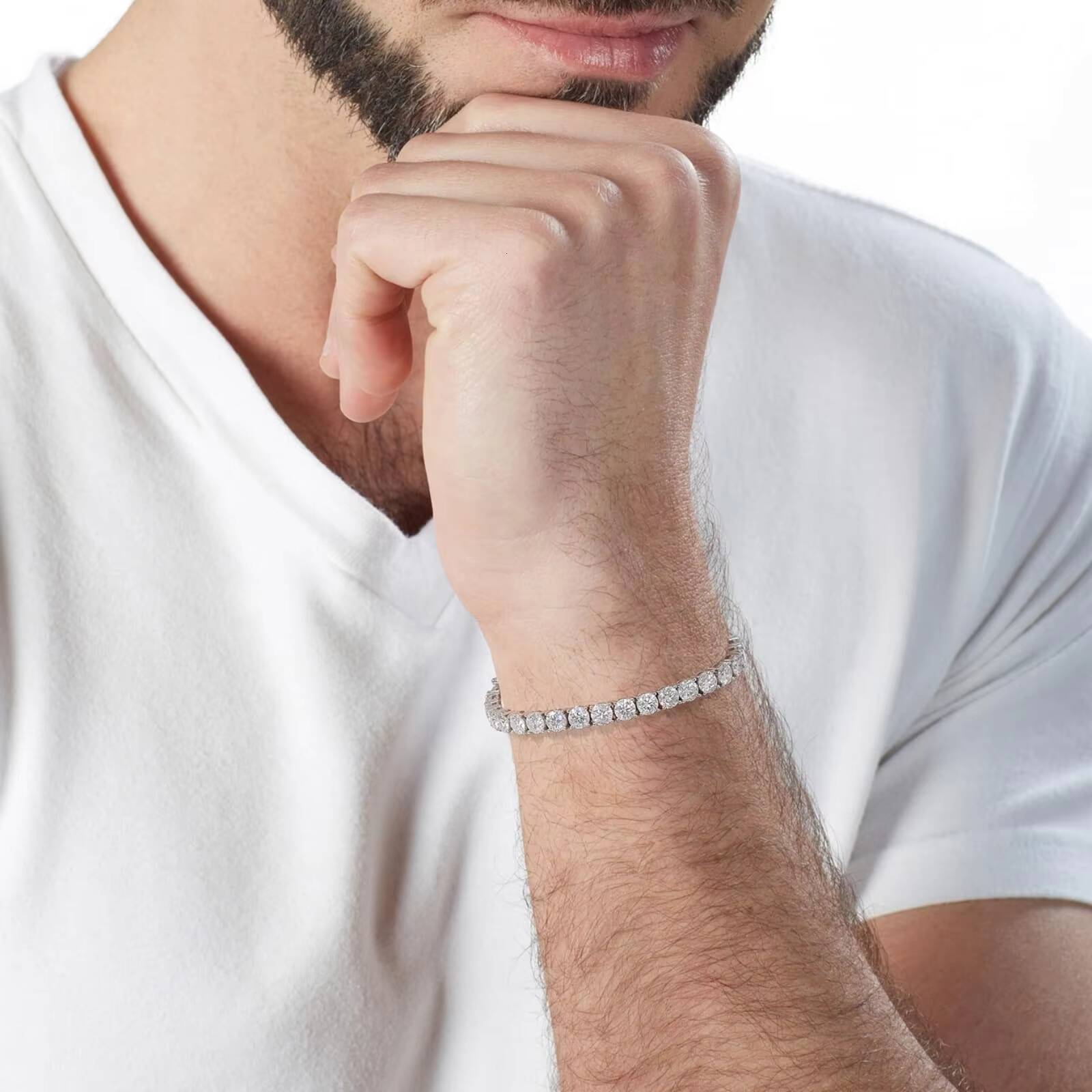 Diamond Tennis Bracelet Lab Grown Diamond Chain Jewelry 10k/14k/18k Real Gold Lab Diamond Tennis Bracelet