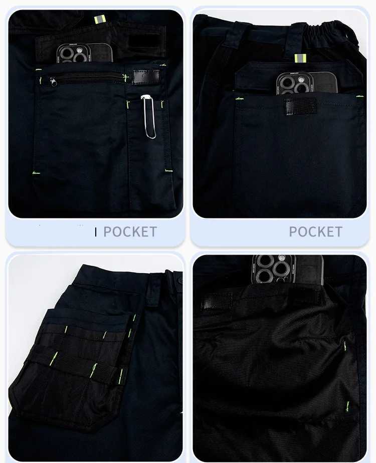 Men Work Pants Multi Pockets Tooling Trousers With Fly Pockets High Quality Stretch Safety Worker Mechanic Cargo Pants Workwear X250812