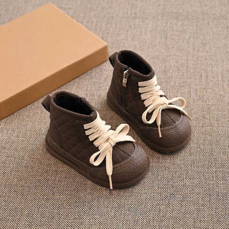 New Girl Boot Autumn Fashion Warm Ankle Boots Anti-Slip Comfort Soft Sole Kid Shoes Exquisite Retro Handsome Flat Trend Boy Shoe XJ250812