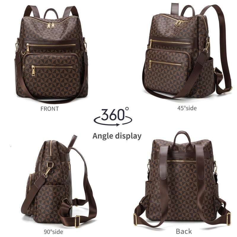 Lacel Urwebin Genuine Leather Fashion punk backpack school bag Luggages unisex backpacks student bags men women Knapsack Mochila Back Pack