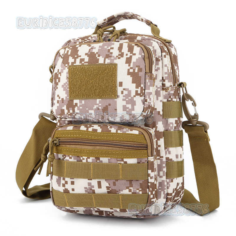 Camouflage Backpack Single Shoulder Messenger Bag Cross Bag Outdoor Mountaineering Anti Splash Bag Portable Leisure Fashion Tactical Bag H250811