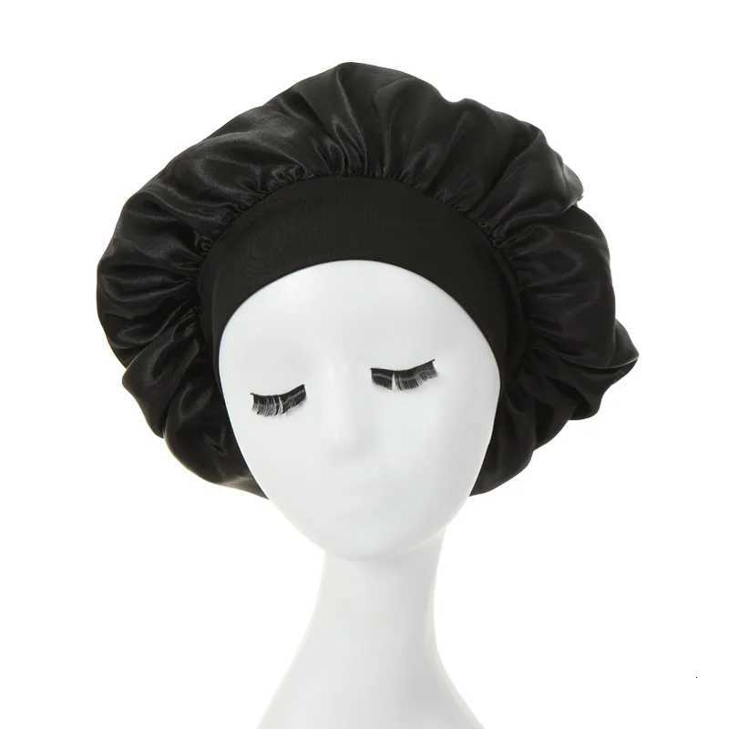 Women Satin Bonnet Spandex Wide Stretchy Band Bonnet Satin Night Hair Silk Sleeping Night Cap Bonnets for Women XJ250812