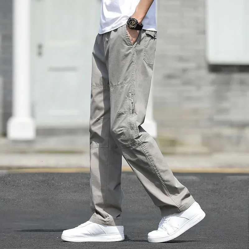 2025 New Mens Cargo Pants Outdoor Casual Pants Cotton Comfortable Thin Style Sweatpants Multi-Pocket Work Pants X250812