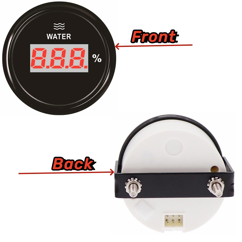 Auto 52mm 0-100% Display Water Level Gauges Marine Digital Water Level Meters 0-190ohm European Standard or 240-33ohm America Standard Input Signal wi