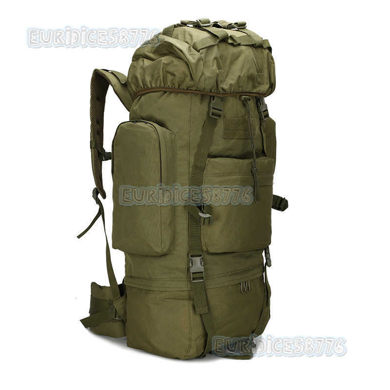 65l Large Capacity Mountaineering Bag Outdoor Supplies Camping Bag Hiking Waterproof Cover Camouflage Backpack H250811