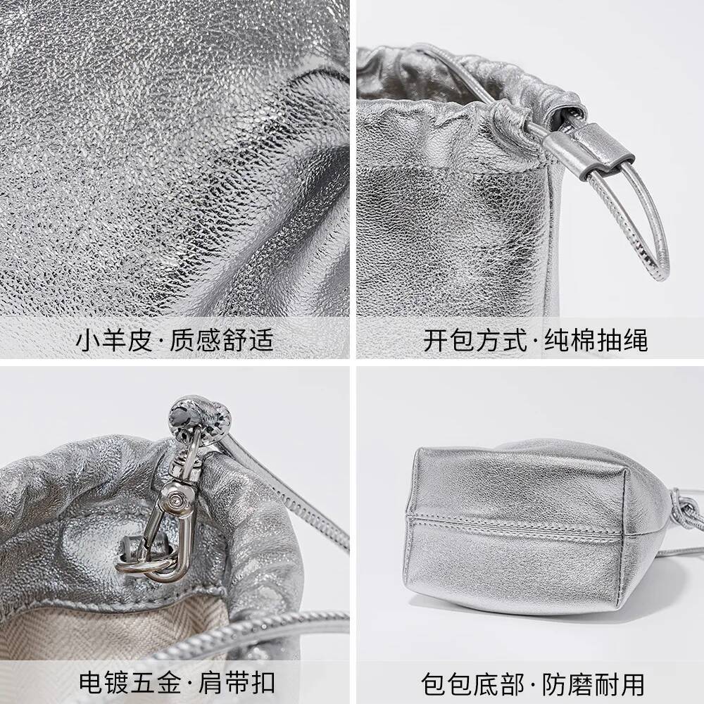 2025 new Mini leather rope bucket bags lady handbag quality cellphone pouch daily shoulder crossbody bag small ddmymarket