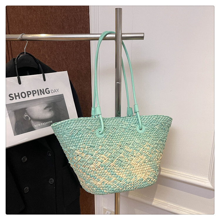 Free Shipping 2025 New Women's Designer Gradient Texture Woven Handbag Beach Vacation Shoulder Bag High-quality Armpit Bag Wallet