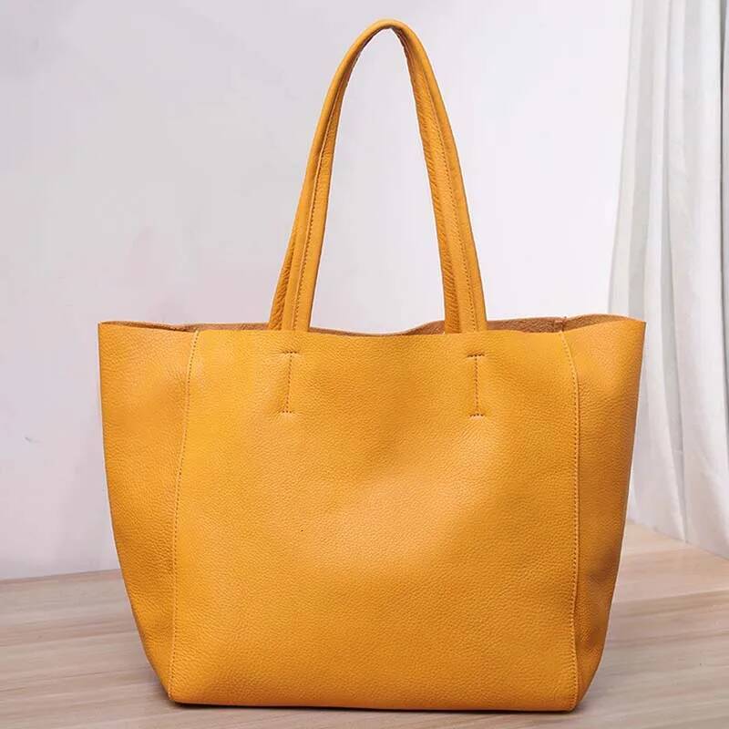 2025 High quality Real Cowhide leather Tote bags simple Women's handbag Travel Outdoor Commuter daily School Shopper bag large ddmymarket