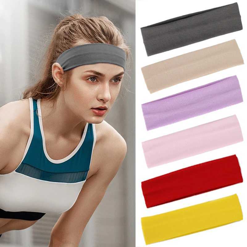 Summer Sports Yoga Bands For Women Solid Color Elastic Turban Running Absorb Sweat Elastic Hair Bands Fitness Wrap Hot X250812