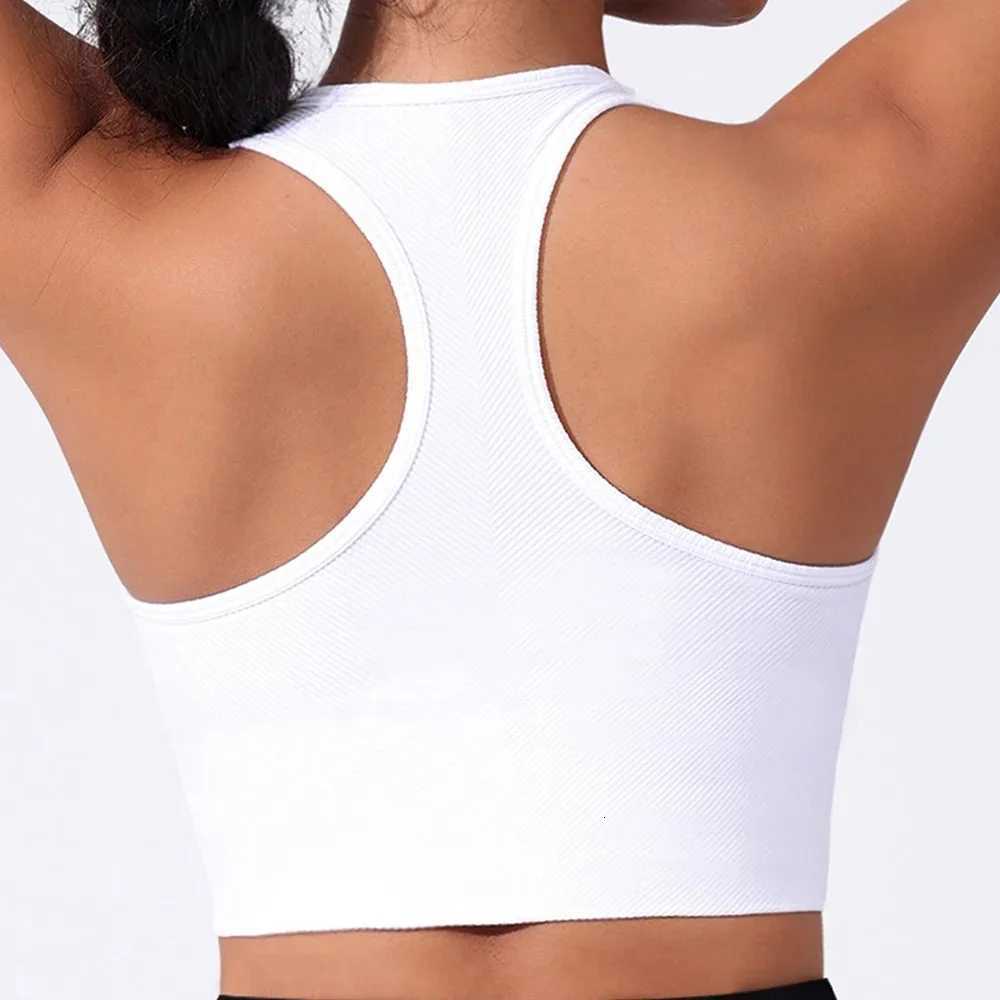Seamless Sport Bras Gym Top High Intensity Underwear Running Training Bra Shockproof Ribbed Fitness Vest Crop Top Z250812