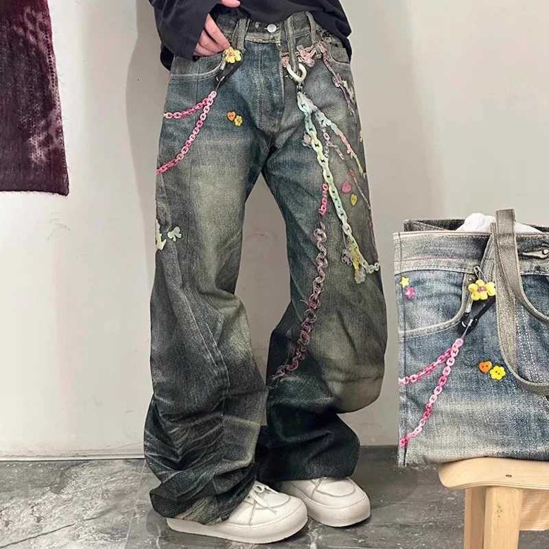3D Printed Baggy Jeans for Men Streetwear Candy Chain Ropa Hombre Straight Loose Casual Denim Trousers Harajuku Cargo Pants X250812