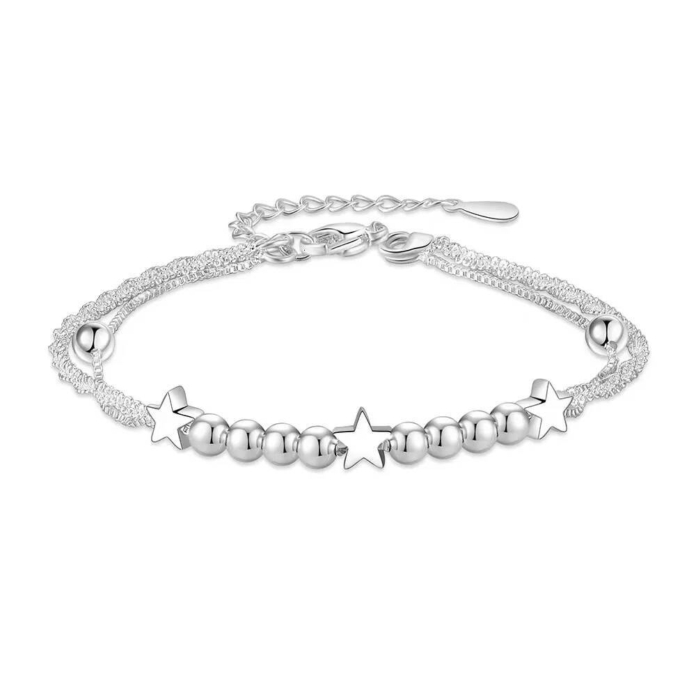 cute sterling Sier Bracelets Star chain for Women men Wedding Lady Noble Pretty Jewelry Fashion Nice Chain
