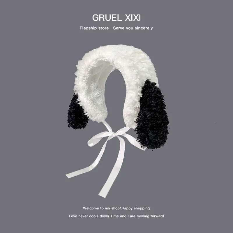 New Japanese Cute Puppy Ears Plush Earmuffs for Women Autumn and Winter Warm Versatile Antlers Straps Ear Protection Beanies Cap XJ250812