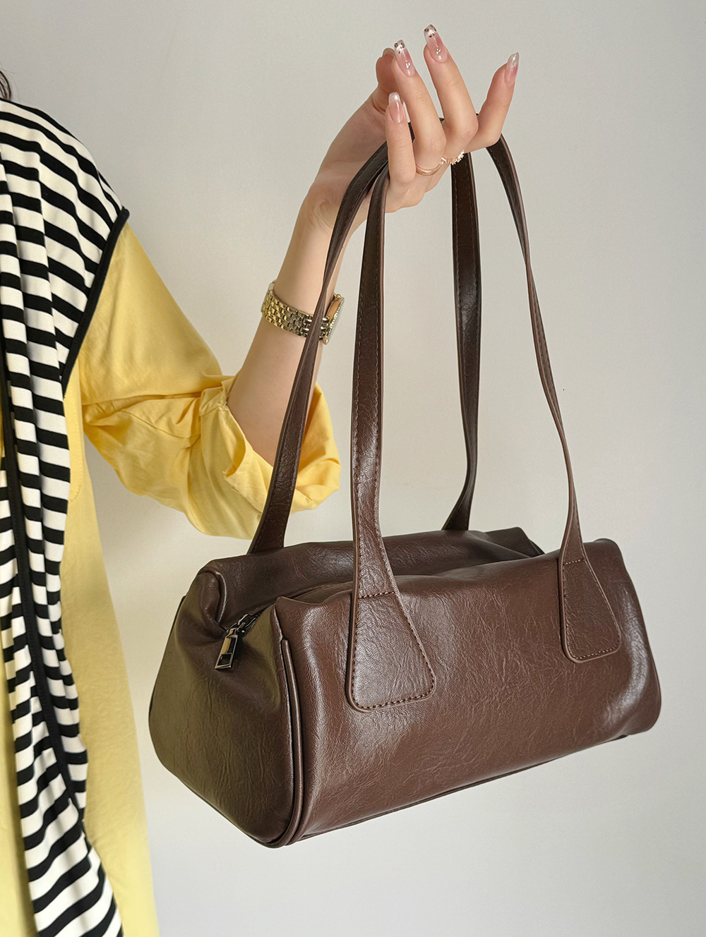 Underarm Baguette Bowling Casual Commuter Single Shoulder Boston Pillow Bag ddmymarket