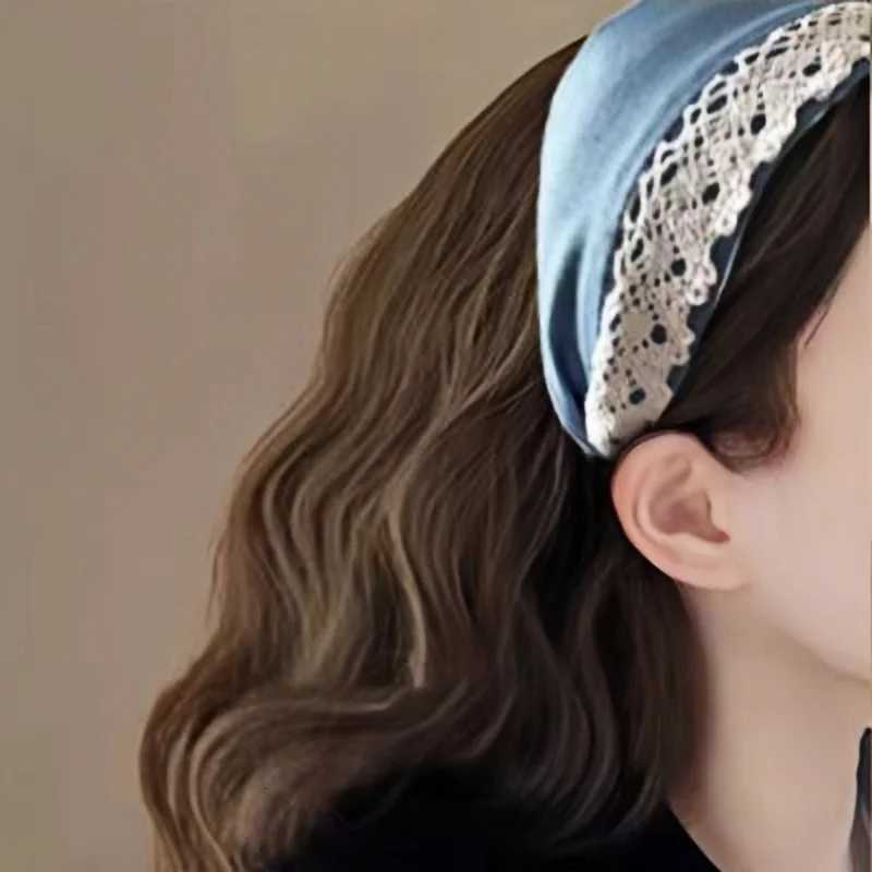 French Fabric Wide-brimmed Lace Band New Face Wash Makeup Hairpin Holiday Gifts Hair Accessories Wen Headbands X250812