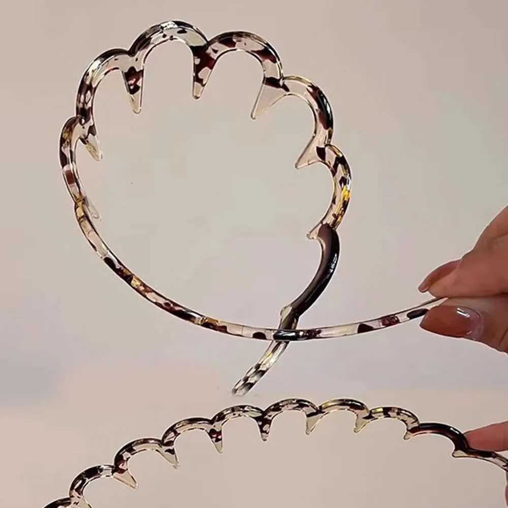 Wave Band Hairbands Brown Resin Wave Toothed Band Thin Non-Slip Wen Makeup Hair Cb Zigzag Band Notched Band X250812