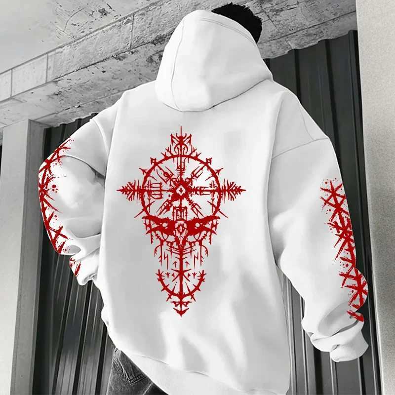 Ancient Viking Raven Print Hoodie for Man Autumn Winter Daily Casual Sport Jogging Sweatshirt Home Outdoor Comfort Warm Pullover Y250811