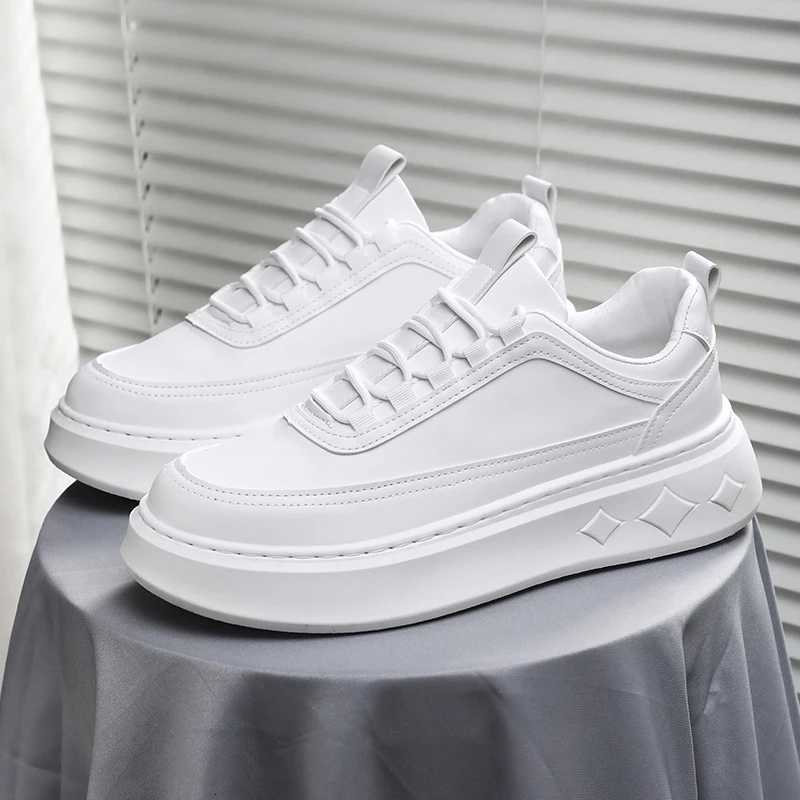 Fashion White Men Casual Sneakers Outdoor Platform Running Shoes Breathable Men Sport Shoes Light Walking Shoes Heightening Shoes Z250812