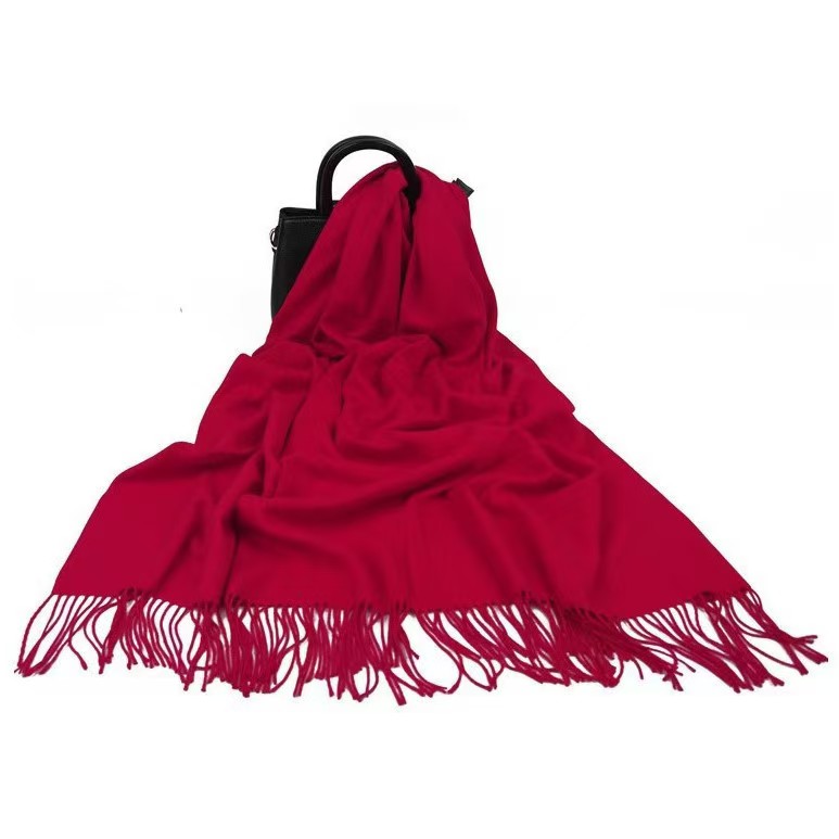 Y1418 red scarf women's winter warm tassel red scarf