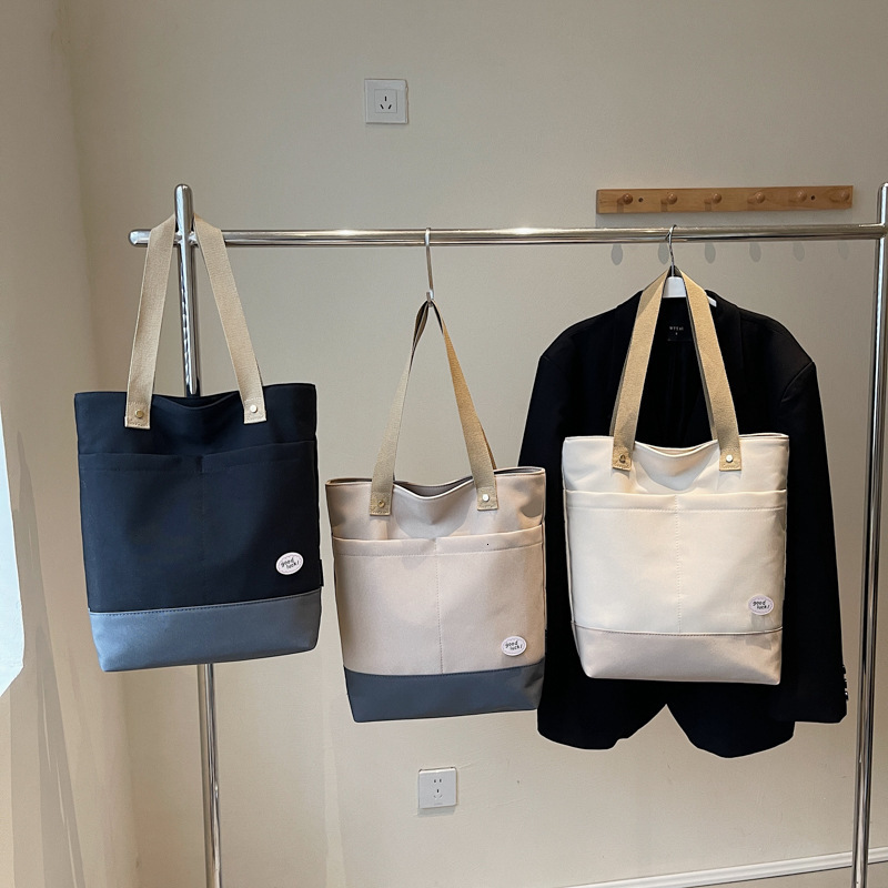 Fashion Casual Large Capacity Handbag Spring New Trendy Patchwork Shoulder Commuter Simple Tote Bag