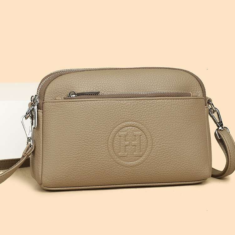 Women's Phone Crossbody 2025 New Versatile Simple Korean Style Letter Leather Fashion Zipper Bag