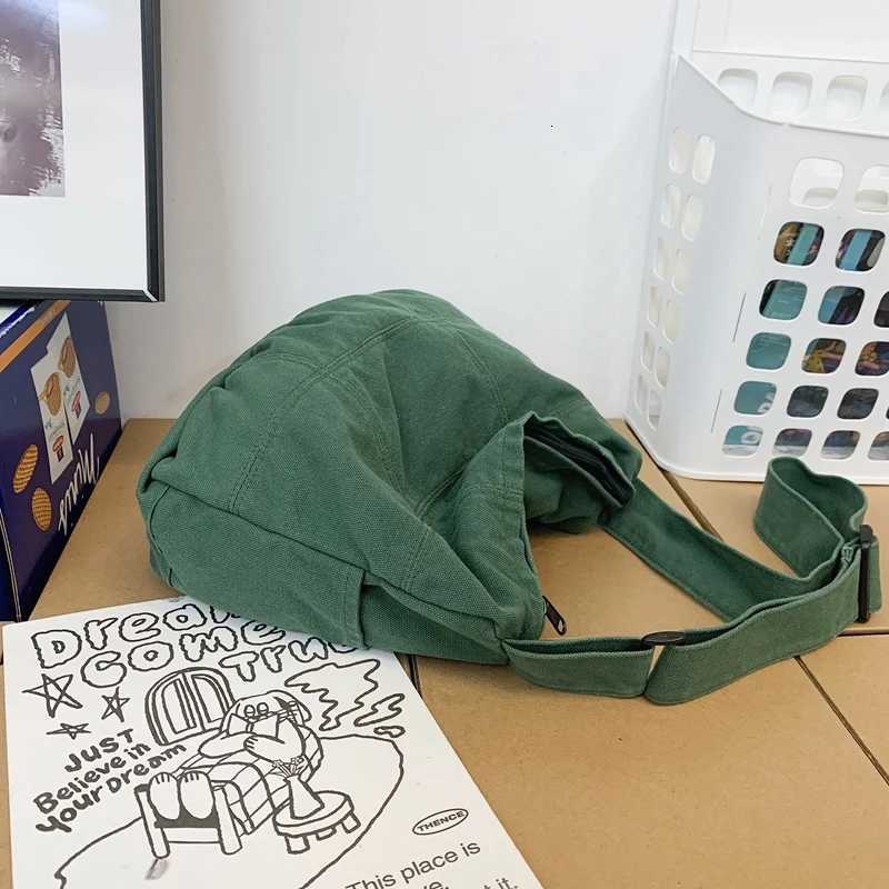 2022 Winter New 100% Cotton Shoulder Bags Solid Black Canvas Packages Unisex Large Capacity Leisure or Travel Crossbody Bag Z250812