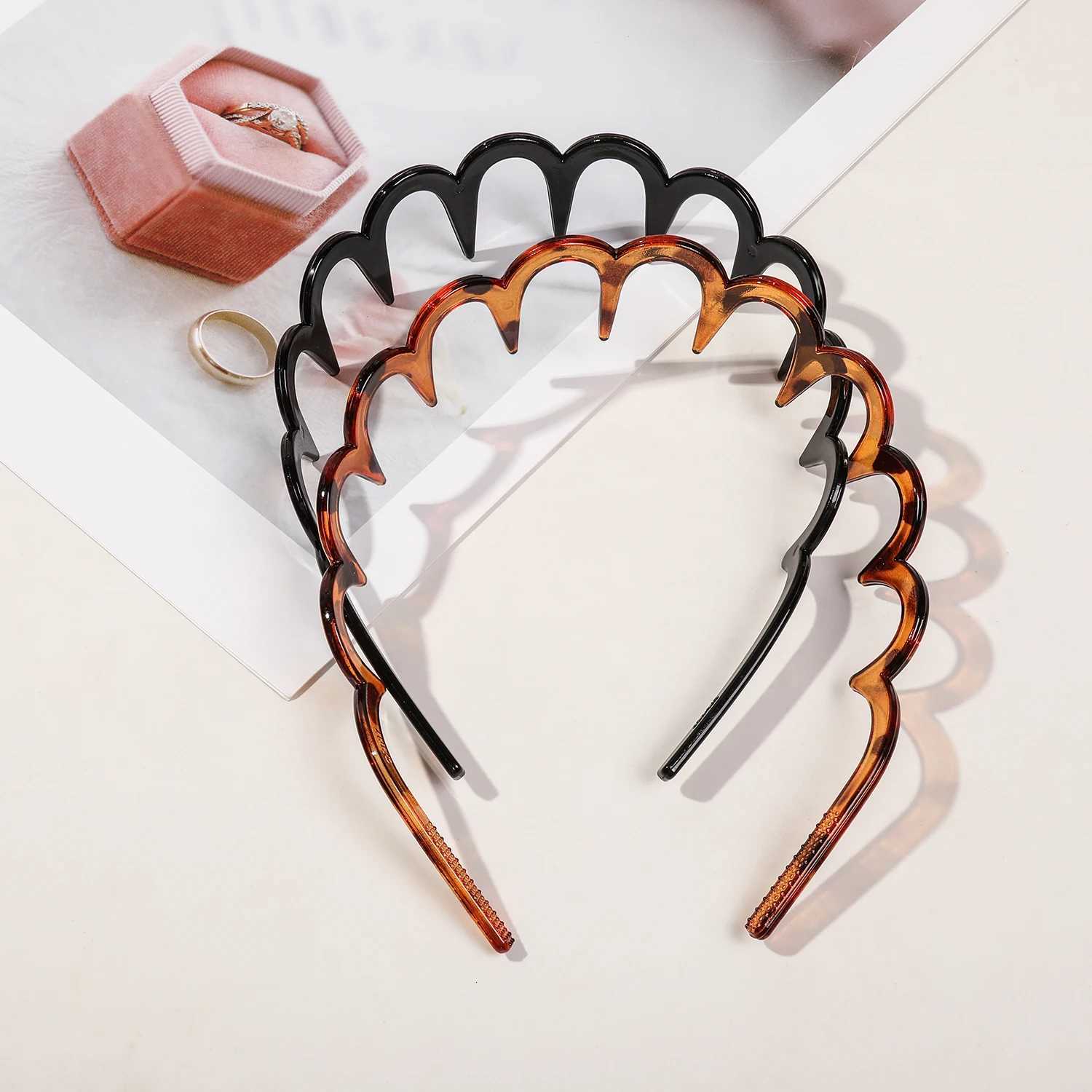 3PCS Non-Slip Fashion Plastic Bands with Teeth Loop Hair Accessory for Women Men Teen Girls Hair Decorations X250812