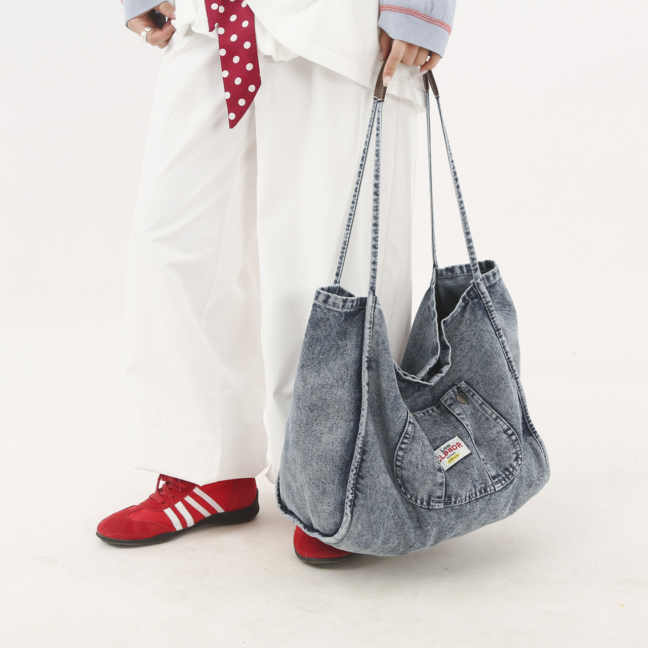 Denim for Women New High-End Feel Single Shoulder Crossbody Versatile Commuter Tote Bag