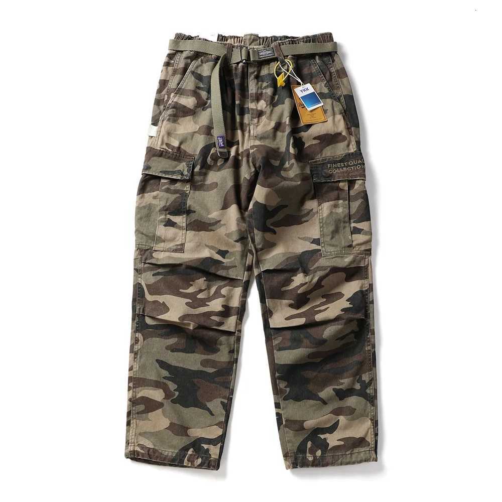 Men Top Quality Pure Cotton Camouflage Loose Casual Japanese Streetwear Fashion Wide Leg Track Cargo Pants Cityboy Baggy Trousers X250812