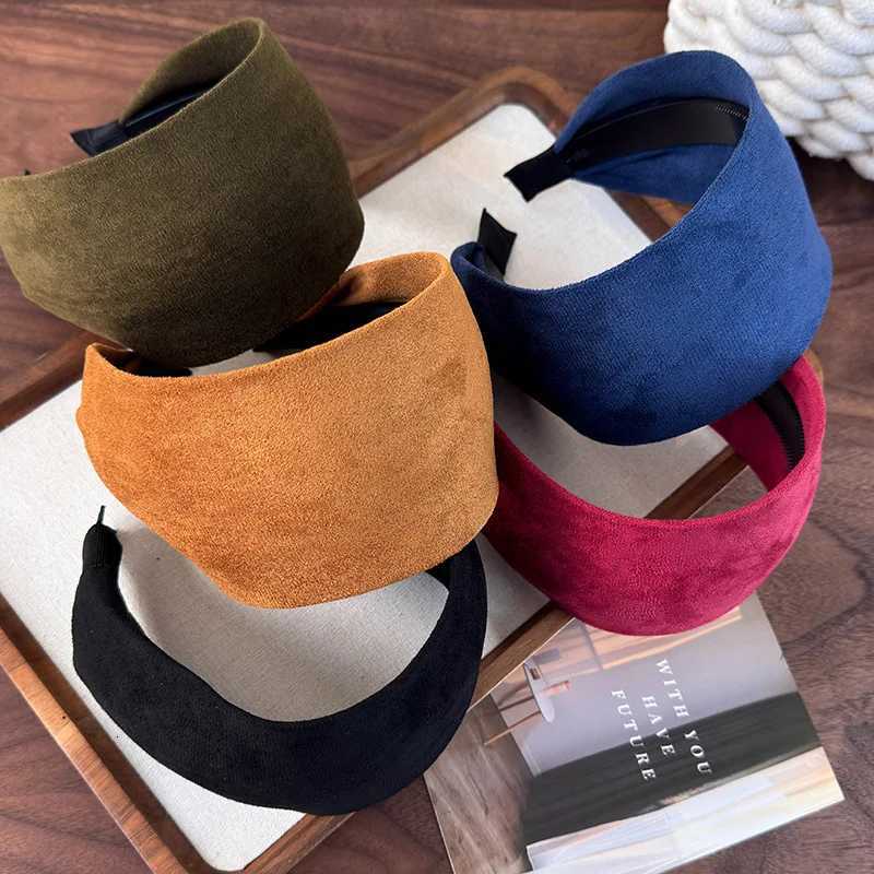 Retro Imitation Suede With Wide Edges Band Autumn Winter For Women Temperament Hair Hoop Fem Anti-Slip Hair Band Dress X250812