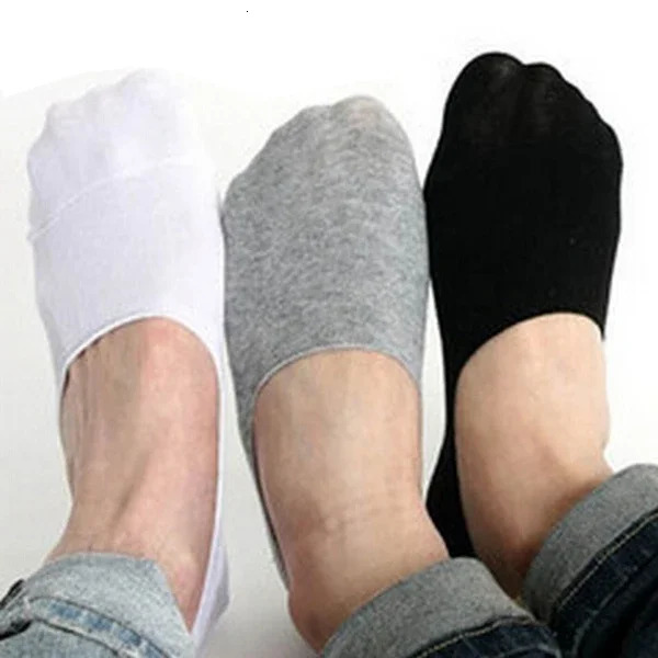 5Pairs Men Boat Cotton Socks Summer Autumn Nonslip Silicone Invisible Breathable Male Ankle Sock Slippers Sports 250805
