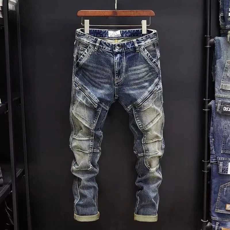 Spring and Autumn New Fashion Trend Retro Solid Color Elastic Small Legs Mens Casual Relaxed Comfortable Breathable Jeans X250812