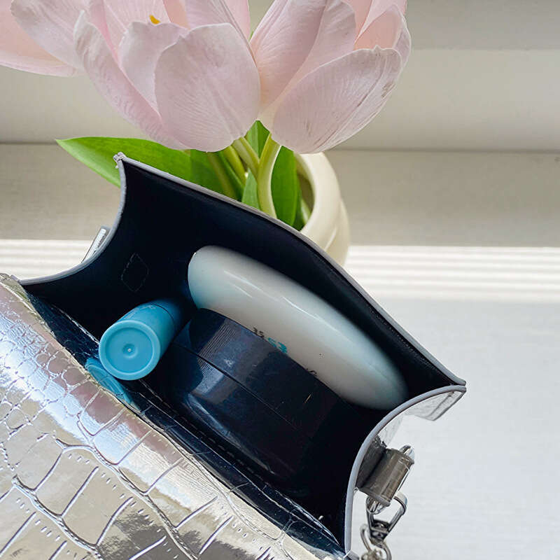 Small Square for Women 2025 New High-End Niche Summer Crossbody Silver Mini Bag