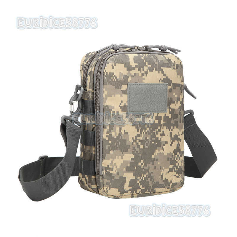 Multifunctional Mens and Womens Leisure Small Messenger Bag Outdoor Sports Riding and Running One Shoulder Hanging Bag Tactical Army Camouflage Bag H2