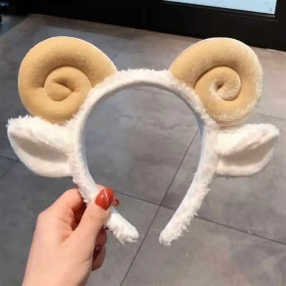 Cute Sheep Horn Lamb Ear Soft Fleece Wen Band Makeup Band Hair Band for Washing Face Shower Hair Accessories X250812
