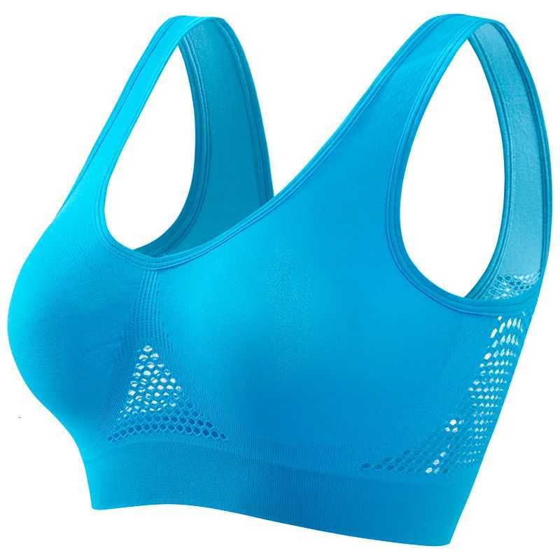 Seamless Mesh Women Sports Bras Fitness Gym Running Underwear Shockproof Bra Wireless Plus Size Crop Top Breathable Bra Z250812