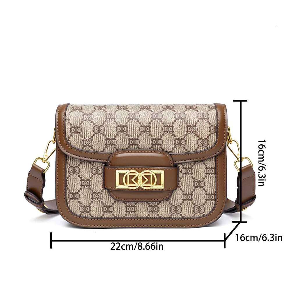 SIJIFSHANG Designer Luxury bag Vintage Geometric Print Shoulder Women Lightweight Accent Adjustable Strap Crossbody Bag For Daily Commute