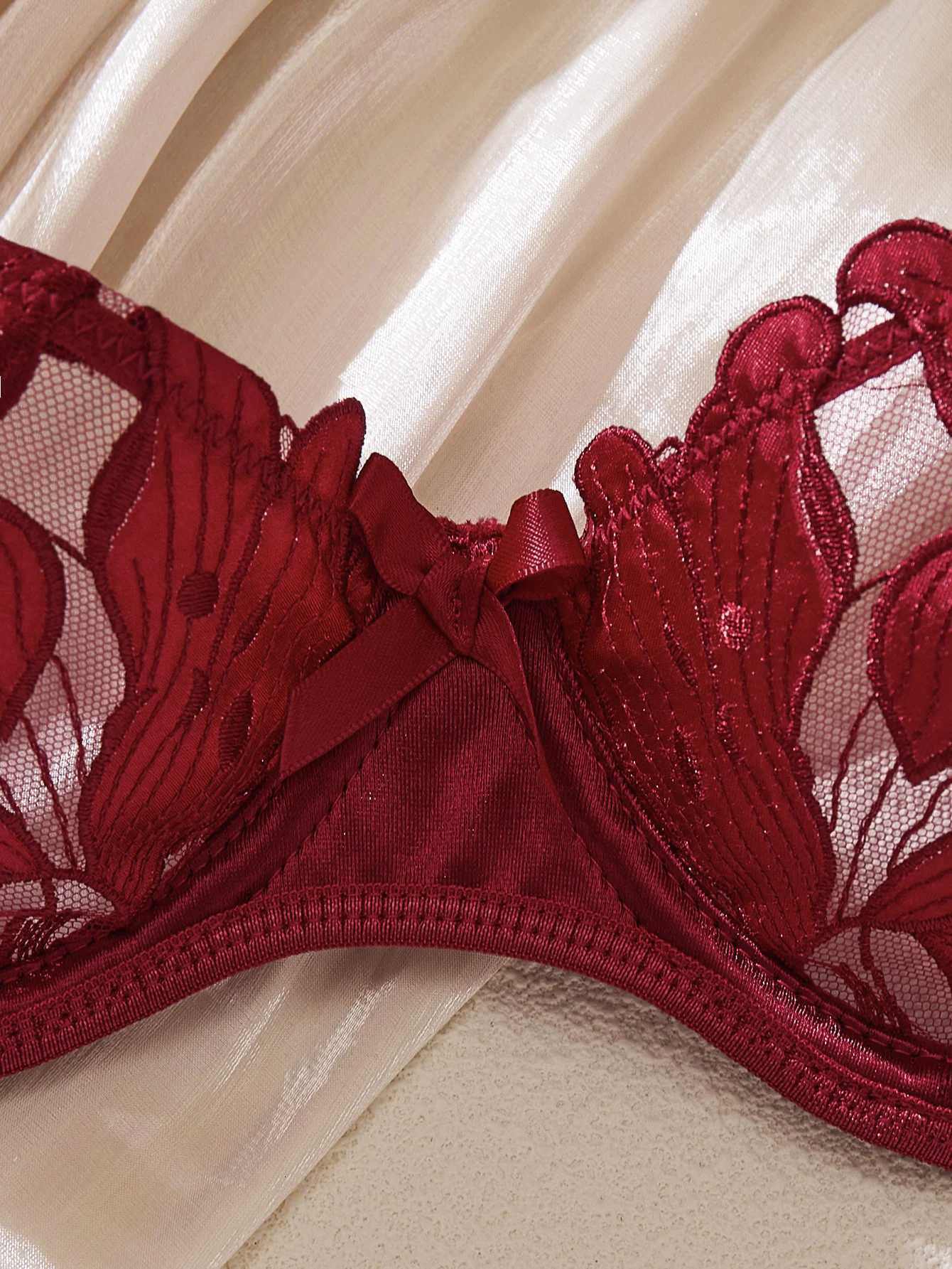 Fairy Lingerie Floral Valentine Charming Brief Panty Underwear Sexy Nighty Fancy Underwear Brief Set for Lady See Through BraXJ250812