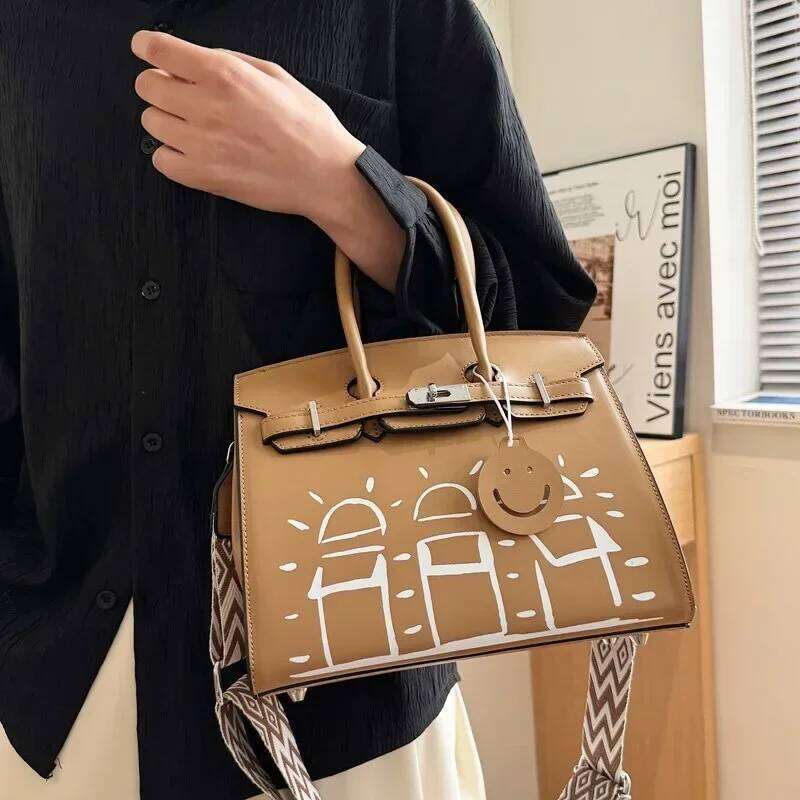 2025 Spring Latest Large Capacity Women's Tote, Fashion Printed Handheld/Crossbody, Casual All-Match