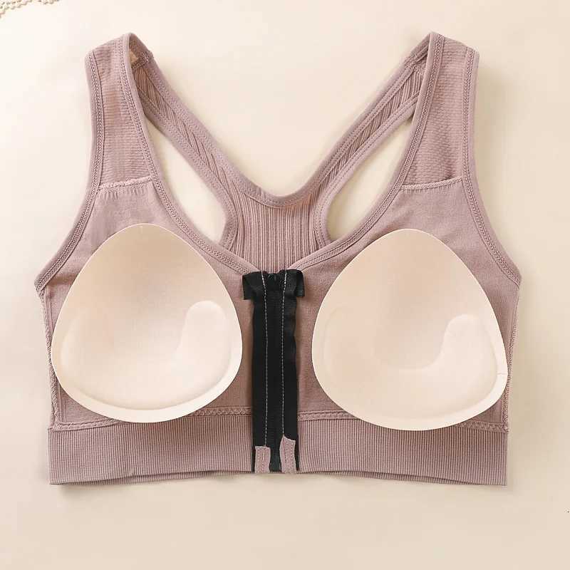 Womens Sports Bra Fitness Top Front Zipper Design Sports Vest Fashionable Bra Gym Sports Bra Z250812