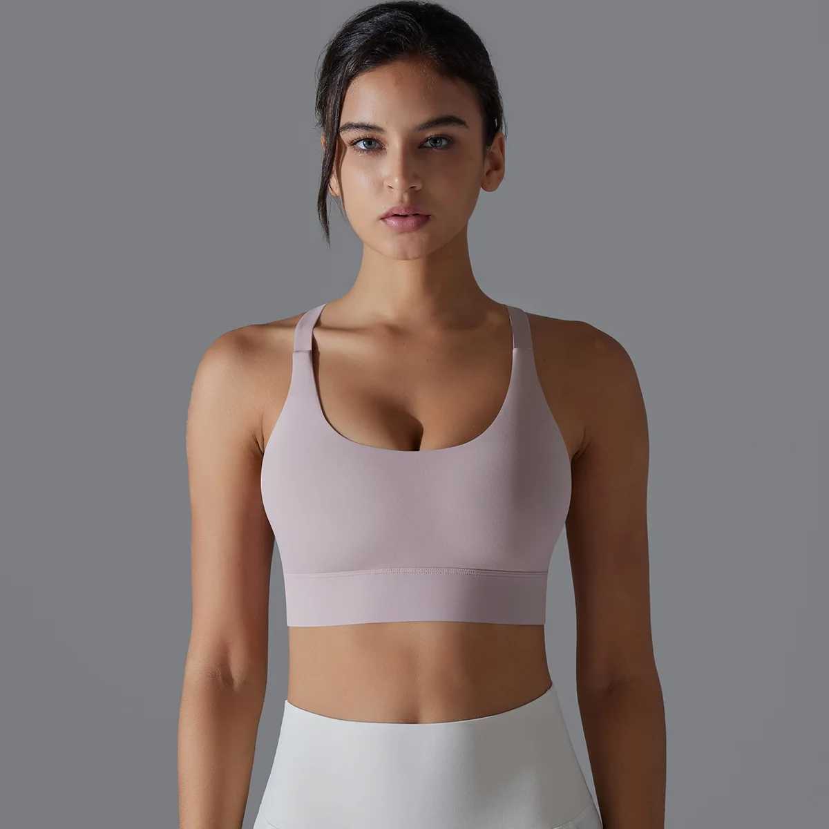 Women High Support Racerback Sports Bra Hook and Eye Closure Gym Fitness Top Push Up Workout Bras Female Running Bralette Z250812