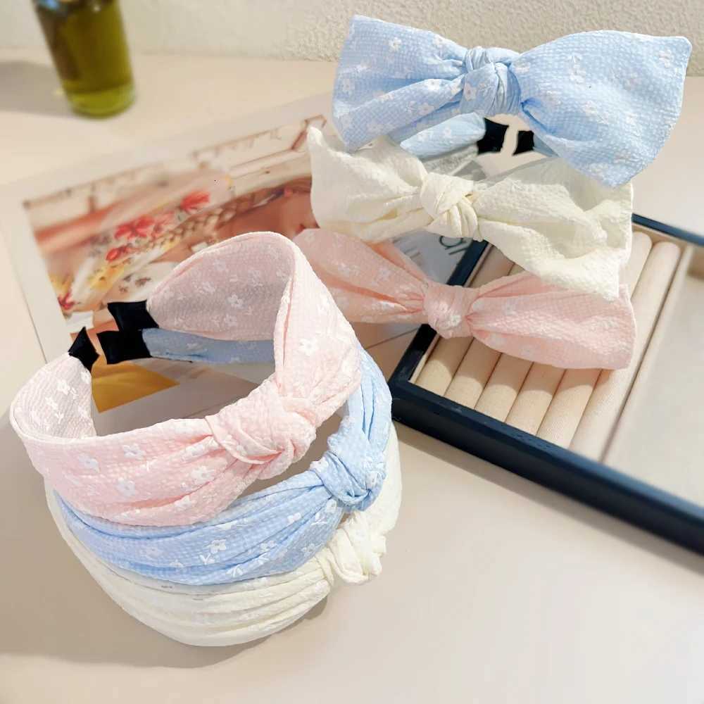 2025 New Hair Styling Accessories Small Flower Hairbands for Women Girls Soft Wide Hoops Big Bowknot Cross Band Summer Gift X250812