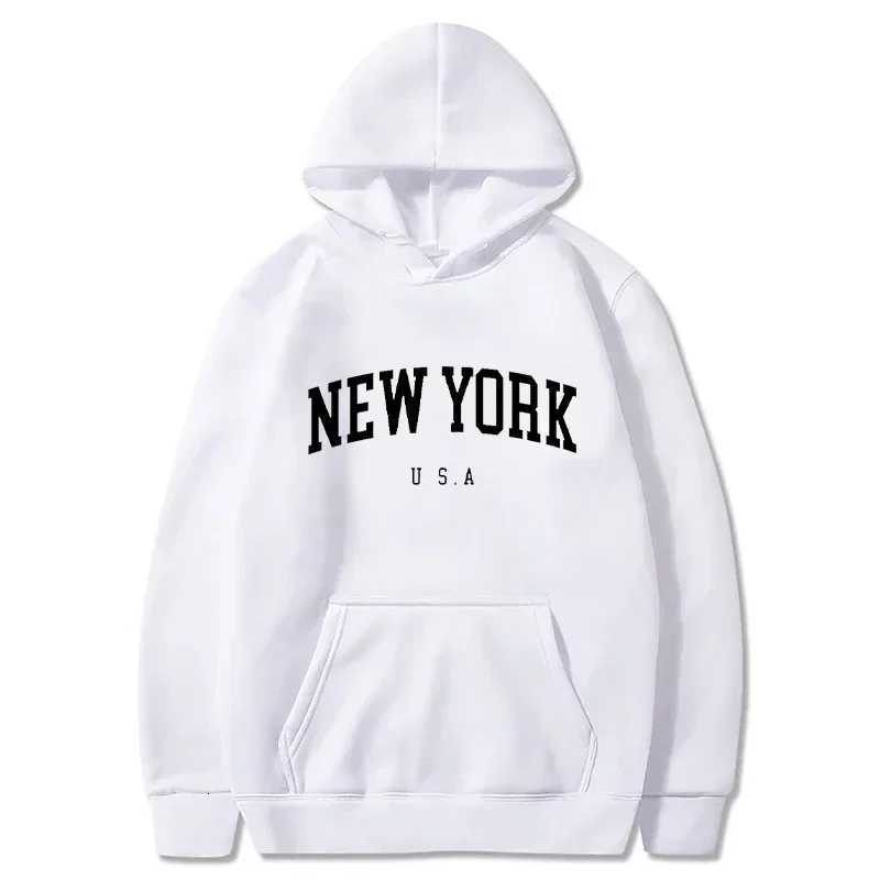 Men Women New York U.S.A City Hoodies Fashion Letter Printed Graphic Sweatshirts Loose Casual Harajuku Hooded Pullover Sportwear Y250811
